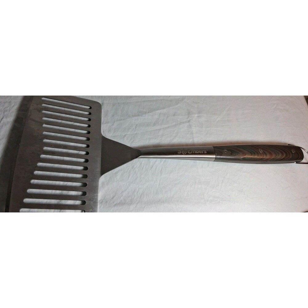 3‎ Embers Grill Spatula Extra Large For Fish Steak Metal Hook Pakkawood Handle